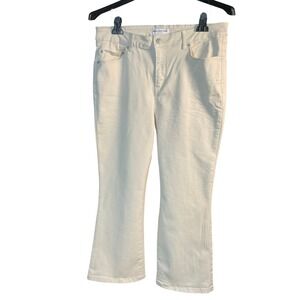Marc New York Jeans Womens 16 Cream High Rise Cropped Kick Flare Ecru Denim 16